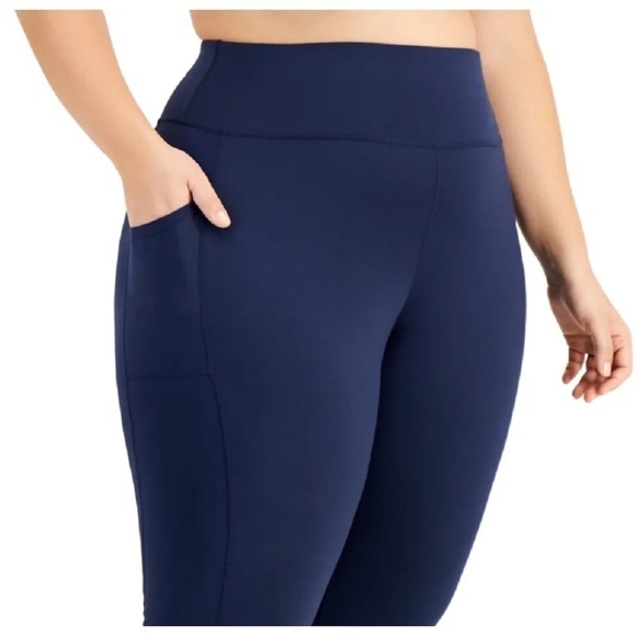 ID Ideology Women’s Blue Active Cropped Leggings, pant Dark Blue ,MSRP $35 - Picture 3 of 5